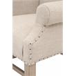 Pemberly Row Wingback Fabric Dining Arm Chair in Bisque Beige