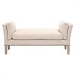 Pemberly Row Upholstered Linen Bench With Removable Cushion in Bisque Beige