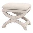 Pemberly Row Contemporary Pillow Top Linen Blend Ottoman in Bisque Beige
