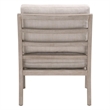 Pemberly Row Contemporary Slatted Back Beech Wood Club Chair in Beige