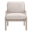 Pemberly Row Contemporary Slatted Back Beech Wood Club Chair in Beige