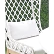 Pemberly Row Contemporary Rope Weave Outdoor Wingback Chair in Off White
