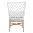 Pemberly Row Contemporary Rope Weave Outdoor Wingback Chair in Off White