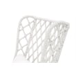 Pemberly Row Contemporary Rope Weave Outdoor Wingback Chair in Off White