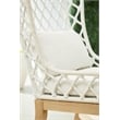 Pemberly Row Contemporary Rope Weave Outdoor Wingback Chair in Off White