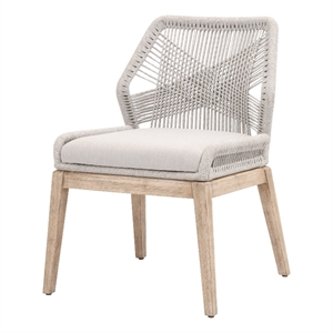 Pemberly Row 19.5&quot Taupe Rope Weave Dining Chair in Gray (Set of 2)