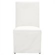 Pemberly Row Skirted Slipcover Fabric Dining Chair in White (Set of 2)