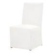 Pemberly Row Skirted Slipcover Fabric Dining Chair in White (Set of 2)