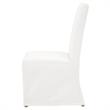 Pemberly Row Skirted Slipcover Fabric Dining Chair in White (Set of 2)