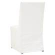 Pemberly Row Skirted Slipcover Fabric Dining Chair in White (Set of 2)