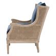 Pemberly Row Contemporary Cane Wingback Velvet Club Chair in Blue