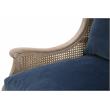 Pemberly Row Contemporary Cane Wingback Velvet Club Chair in Blue