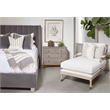 Pemberly Row Upholstered Velvet Queen Bed With Wing Headboard in Dove Gray