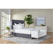 Pemberly Row Upholstered Velvet Queen Bed With Wing Headboard in Dove Gray