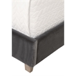 Pemberly Row Upholstered Velvet Queen Bed With Wing Headboard in Dove Gray