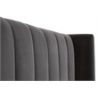 Pemberly Row Upholstered Velvet Queen Bed With Wing Headboard in Dove Gray