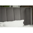 Pemberly Row Upholstered Velvet Queen Bed With Wing Headboard in Dove Gray