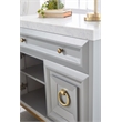 Pemberly Row Marble Top Wood Media Chest With Storage in Dove Gray