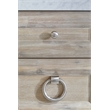 Pemberly Row Marble Top Wood Media Chest With Storage in Natural Gray