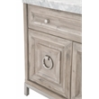 Pemberly Row Marble Top Wood Media Chest With Storage in Natural Gray