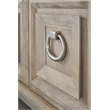 Pemberly Row Marble Top Wood Media Chest With Storage in Natural Gray