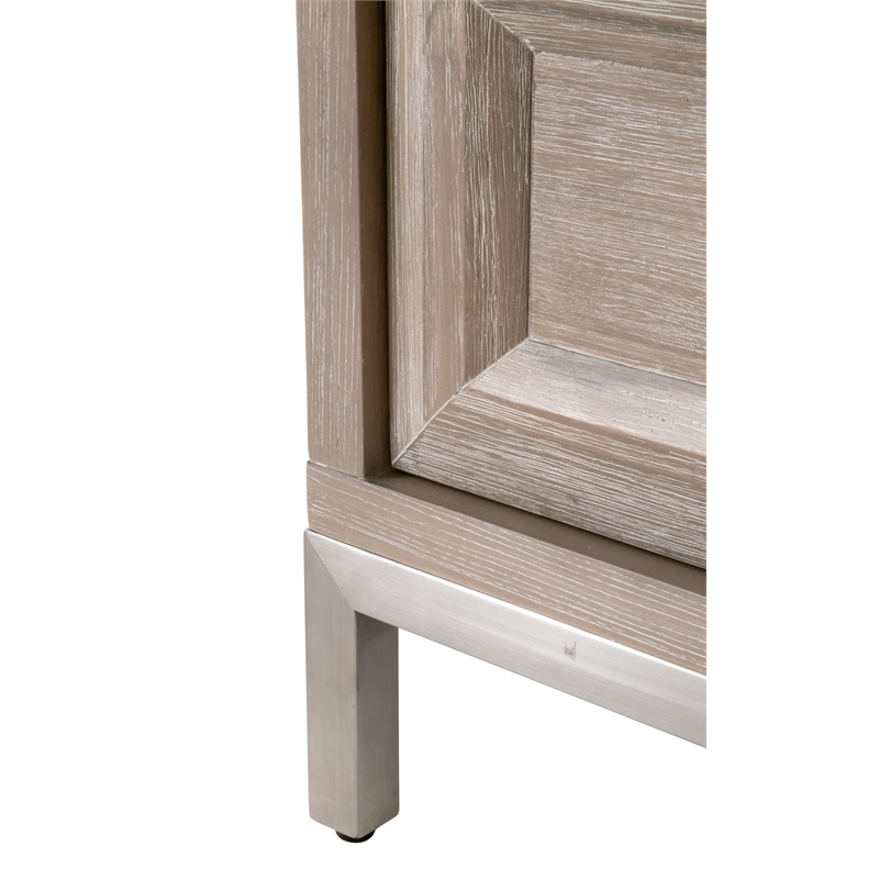 Pemberly Row Contemporary Marble Top 6-Drawer Wood Dresser in Gray