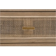 Pemberly Row Reclaimed Oak Cane Inlay Media Cabinet in Smoke Gray