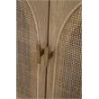 Pemberly Row Reclaimed Oak Cane Inlay Media Cabinet in Smoke Gray