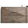 Pemberly Row Contemporary 3D Front 6-Drawer Acacia Wood Dresser in Brown