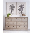 Pemberly Row Contemporary 7-Drawer Acacia Wood Media Dresser in Gray