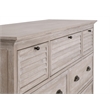 Pemberly Row Contemporary 7-Drawer Acacia Wood Media Dresser in Gray