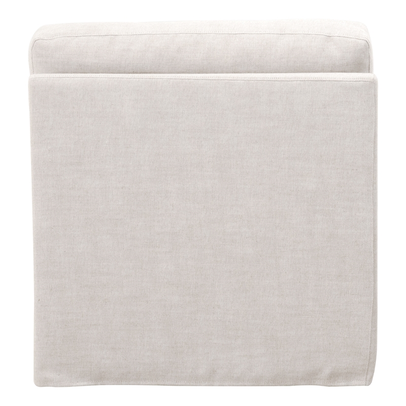 Pemberly Row Contemporary Modular Fabric Armless Chair in Beige