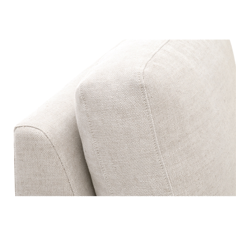 Pemberly Row Contemporary Modular Fabric Armless Chair in Beige