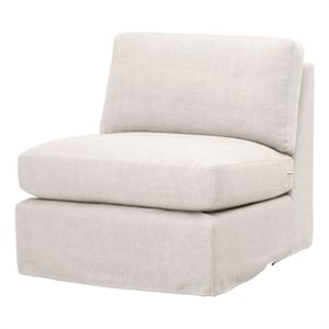 Pemberly Row Contemporary Modular Fabric Armless Chair in Beige