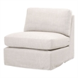 Pemberly Row Contemporary Modular Fabric Armless Chair in Beige