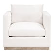 Pemberly Row Contemporary Performance Fabric Sofa Chair in Ivory/Gray