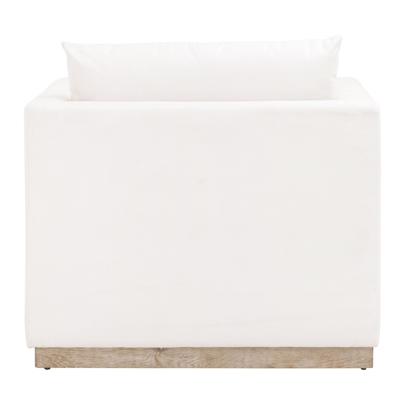 Pemberly Row Contemporary Performance Fabric Sofa Chair in Ivory/Gray