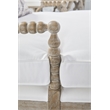Pemberly Row Contemporary Spool Design Wood Frame Chaise Lounge in White