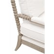 Pemberly Row Contemporary Spool Design Wood Frame Chaise Lounge in White