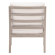 Pemberly Row Contemporary Slatted Back Boucle Fabric Club Chair in White