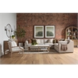 Pemberly Row Contemporary Slatted Back Boucle Fabric Club Chair in White