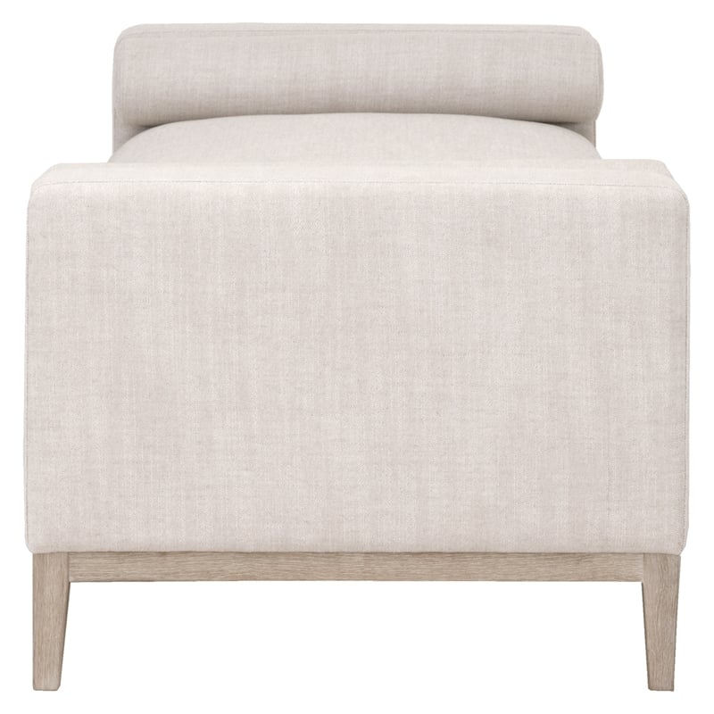 Pemberly Row Fabric Daybed With Bolster Pillows in Bisque Beige
