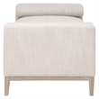 Pemberly Row Fabric Daybed With Bolster Pillows in Bisque Beige