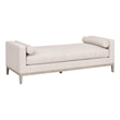 Pemberly Row Fabric Daybed With Bolster Pillows in Bisque Beige