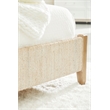 Pemberly Row Contemporary Abaca Rope Cal King Bed in Off White/Gray