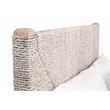 Pemberly Row Contemporary Abaca Rope Cal King Bed in Off White/Gray