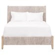 Pemberly Row Contemporary Abaca Rope Standard King Bed in Off White
