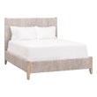 Pemberly Row Contemporary Abaca Rope Standard King Bed in Off White