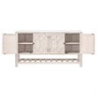 Pemberly Row Quartz Top Pine Media Sideboard With Storage in White