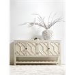Pemberly Row Quartz Top Pine Media Sideboard With Storage in White
